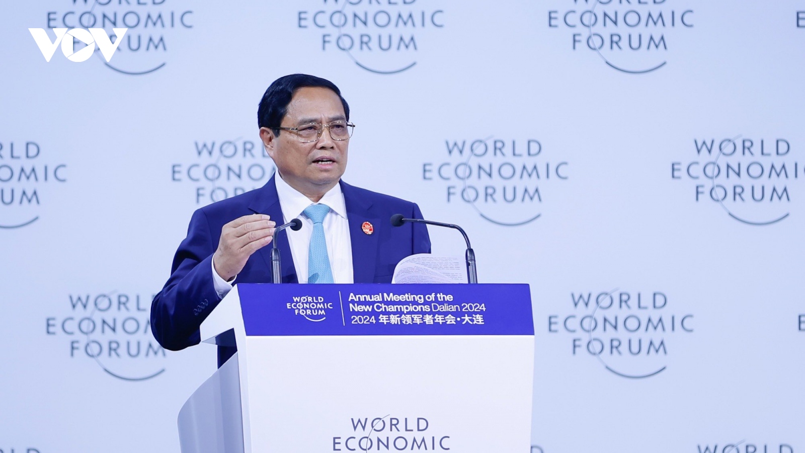 Thủ tướng chia sẻ "câu chuyện của Việt Nam" tại Hội nghị WEF Đại Liên 2024